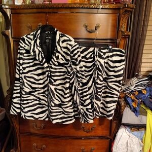 Black and White Teddy Jacket with Zebra Pattern
